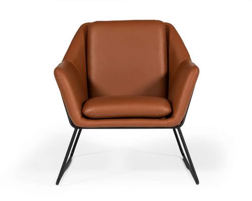 Modrest Jennifer - Industrial Brown Eco - Leather Accent Chair by VIG Furniture
