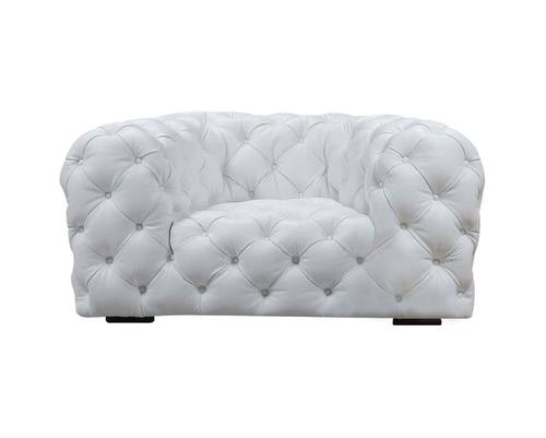 Divani Casa Dexter - Transitional White Full Italian Leather Lounge Chair by VIG Furniture