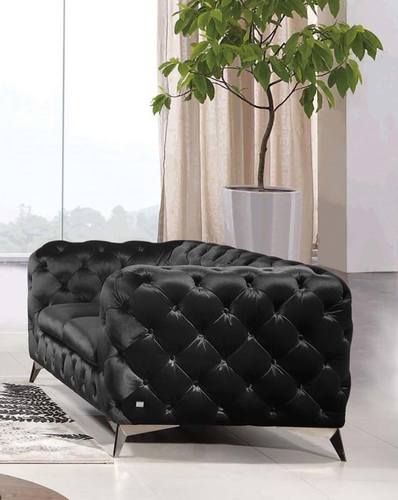 Divani Casa Delilah - Modern Black Fabric Loveseat by VIG Furniture