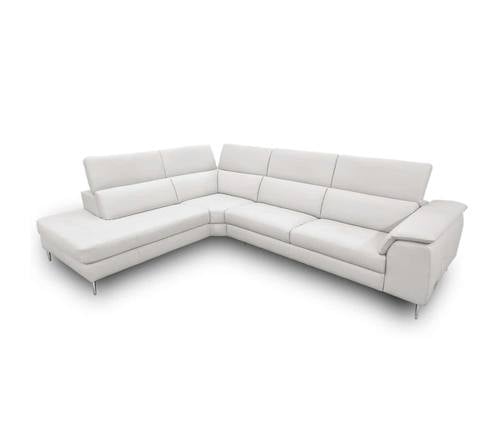 Coronelli Collezioni Viola - Italian Contemporary Light Grey Leather Left Facing Chaise Sectional Sofa by VIG Furniture