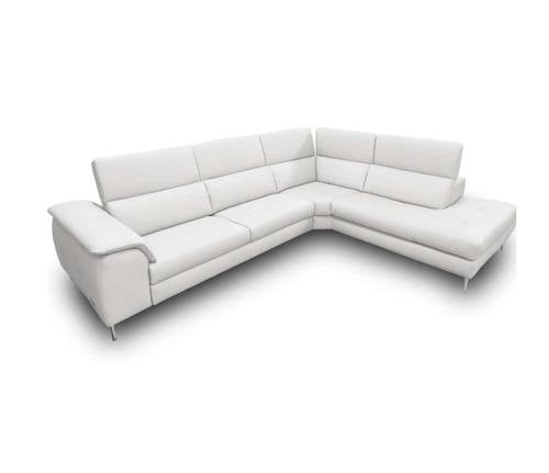Coronelli Collezioni Viola - Italian Contemporary Light Grey Leather Right Facing Chaise Sectional Sofa by VIG Furniture