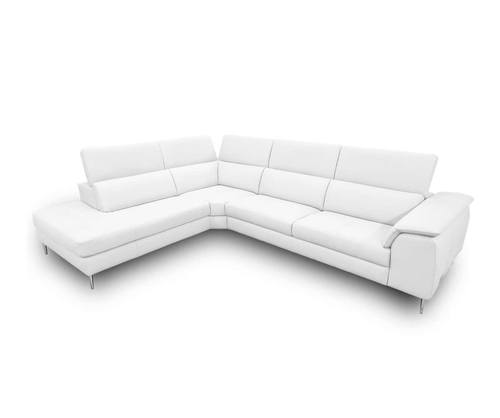 Coronelli Collezioni Viola - Italian Contemporary White Leather Left Facing Chaise Sectional Sofa by VIG Furniture