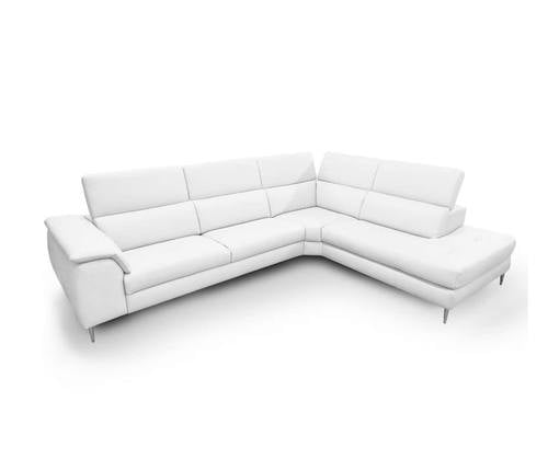 Coronelli Collezioni Viola - Italian Contemporary White Leather Right Facing Chaise Sectional Sofa by VIG Furniture