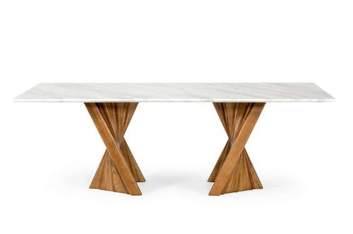 Modrest Cadence - Modern Walnut & Marble Dining Table by VIG Furniture