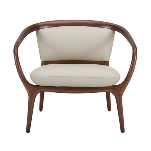 Modrest Deana - Mid Century Beige & Walnut Accent Chair by VIG Furniture
