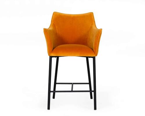 Modrest Exodus Modern Yellow Velvet Counter Stool by VIG Furniture