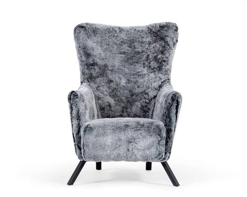 Modrest Findon - Glam Grey Faux Fur Accent Chair by VIG Furniture