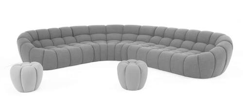 Divani Casa Yolonda - Modern Light Grey Curved Sectional Sofa by VIG Furniture