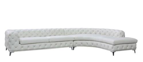 Divani Casa Kohl - Contemporary White LAF Chaise Curved Shape Sectional Sofa by VIG Furniture