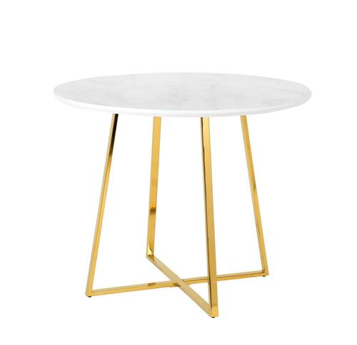 Modrest Swain Modern Faux Marble & Gold Round Dining Table by VIG Furniture