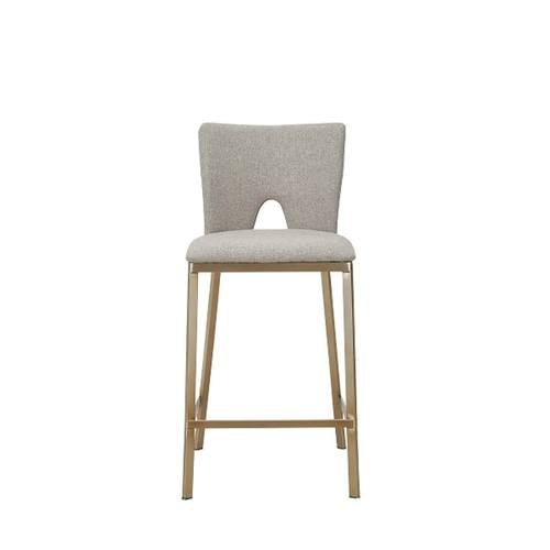Modrest Burton - Contemporary Beige + Brass Counter Stool (Set of 2) by VIG Furniture