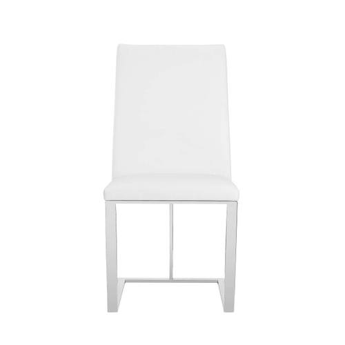 Modrest Frankie - Modern White & Brushed Stainless Steel Dining Chair by VIG Furniture