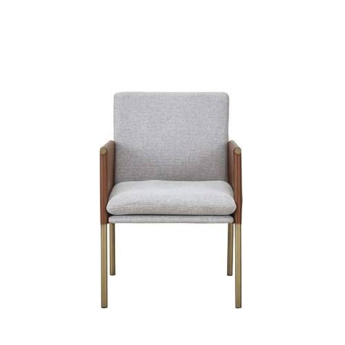 Modrest Pettit - Modern White & Brass Arm Dining Chair by VIG Furniture