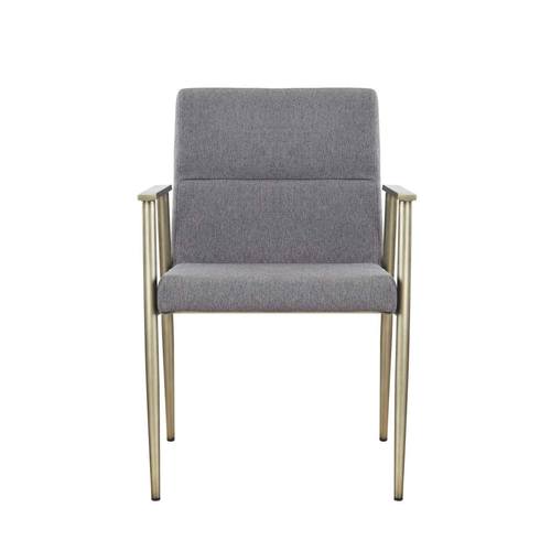 Modrest Sabri - Contemporary Grey & Antique Brass Arm Dining Chair by VIG Furniture