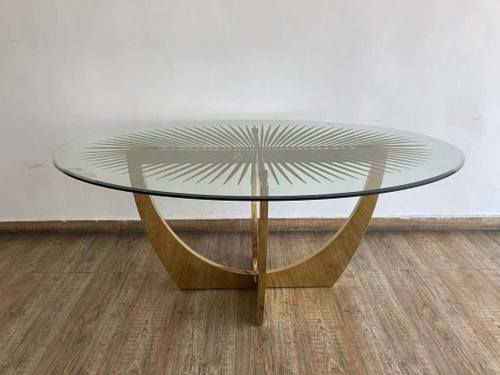 Modrest Chambers - Glass & Gold Dining Table by VIG Furniture