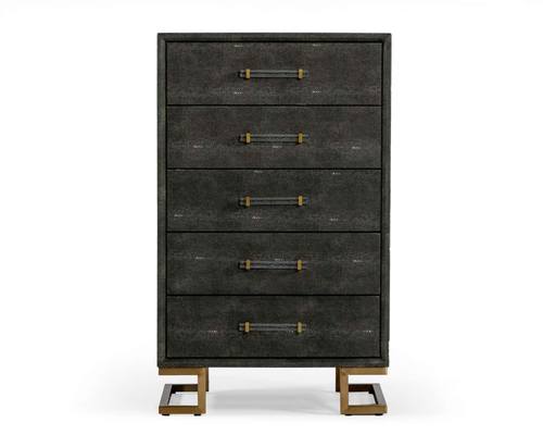 Modrest Howard - Modern Shagreen Grey Leatherette & Gold Chest by VIG Furniture