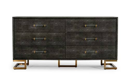 Modrest Howard - Modern Shagreen Grey Leatherette & Gold Dresser by VIG Furniture