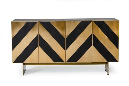 Modrest Perret - Glam Black Ash & Brushed Brass Modern Buffet by VIG Furniture