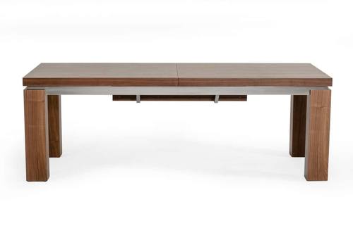 Modrest Maxi - Modern Walnut & Stainless Steel Dining Table by VIG Furniture
