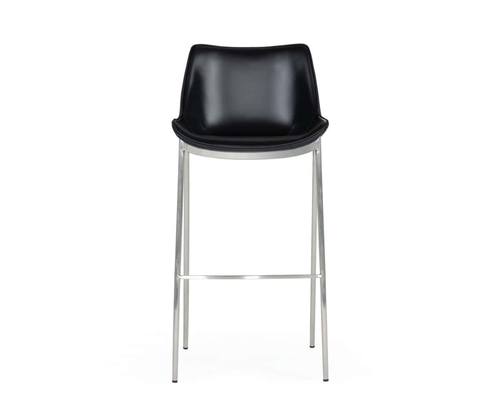 Modrest Hooper Modern Black Eco Leather Bar Stool (Set of 2) by VIG Furniture