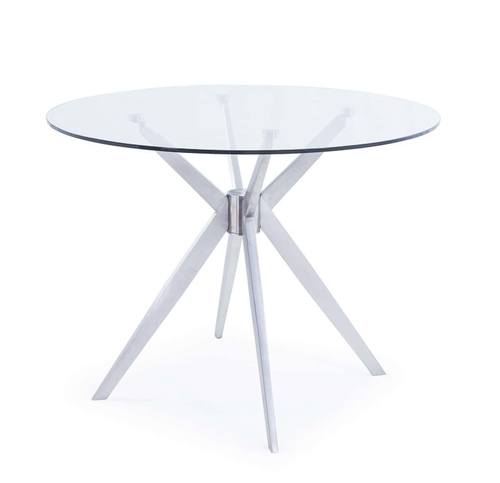 Modrest Dallas - Modern Brushed Stainless Steel Dining Table by VIG Furniture