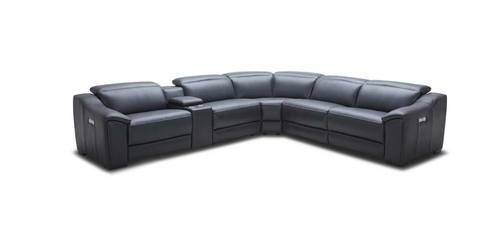 Divani Casa Gentry Modern Grey Eco-Leather Sectional Sofa w/Recliners by VIG Furniture