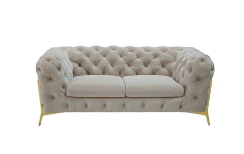 Divani Casa Quincey - Transitional Beige Velvet Loveseat by VIG Furniture