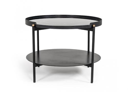 Modrest Randal Modern Round Black Metal Coffee Table by VIG Furniture