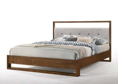 Nova Domus Falcor - Modern Grey Fabric & Walnut Veneer Bed by VIG Furniture