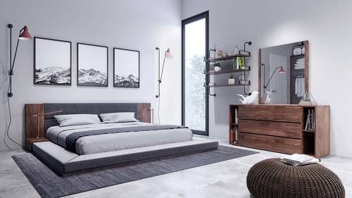 Nova Domus Jagger Modern Dark Grey & Walnut Bedroom Set by VIG Furniture
