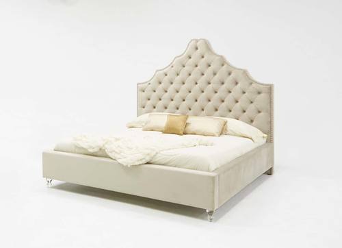Modrest Sandra Transitional Light Grey Fabric Bed by VIG Furniture
