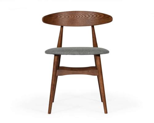Modrest Prospect - Modern Grey Fabric & Walnut Dining Chair (Set of 2) by VIG Furniture