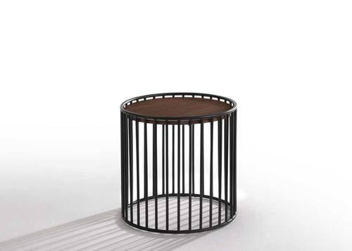 Modrest Bronson Modern Walnut & Black Round Tea Table by VIG Furniture