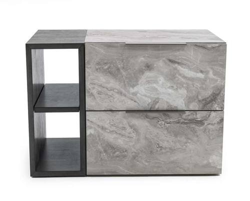 Nova Domus Maranello - Modern Grey Wash & Faux Marble Nightstand by VIG Furniture