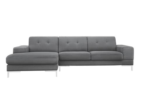 Divani Casa Forli Modern Grey Fabric Sectional Sofa w/Left Facing Chaise by VIG Furniture