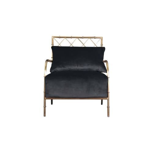 Divani Casa Ignacio - Glam Black Velvet & Gold Accent Chair by VIG Furniture