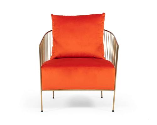Modrest Loveland - Glam Orange Velvet Accent Chair by VIG Furniture