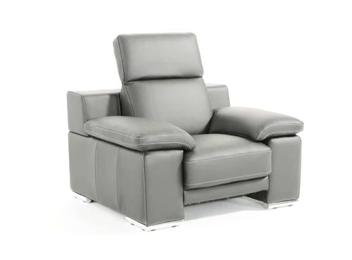 Estro Salotti Evergreen Modern Stone Grey Italian Leather Chair by VIG Furniture