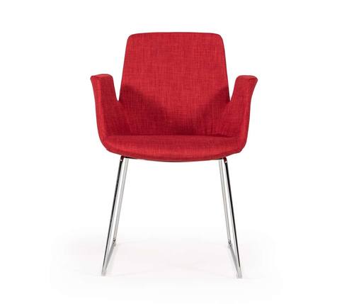 Modrest Altair Modern Red Fabric Dining Chair by VIG Furniture