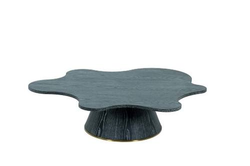Modrest Gabbro Low - Glam Black Wood & Gold Coffee Table by VIG Furniture