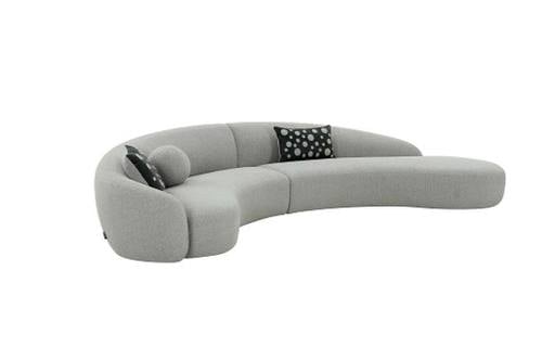 Divani Casa Allis - Glam Grey & Black Fabric Curved Sectional Sofa by VIG Furniture