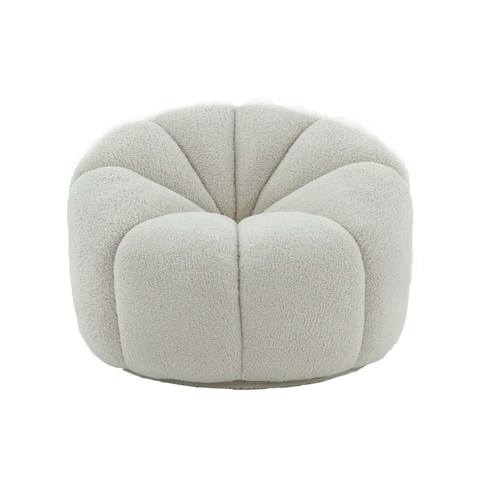Divani Casa Gadson - Contemporary White Sherpa Accent Chair by VIG Furniture