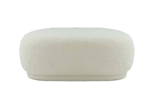 Divani Casa Kael - Contemporary White Sherpa Ottoman by VIG Furniture