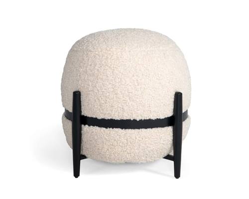 Divani Casa Fouston - Contemporary White Sherpa Ottoman by VIG Furniture