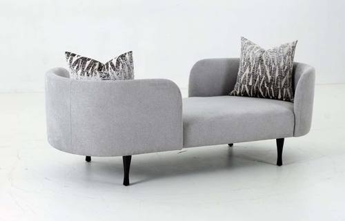 Divani Casa Jamie - Glam Light Blue Fabric Two Seater Chaise by VIG Furniture