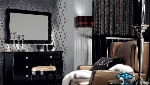 Modrest Ivarson - Black Crocodile Glam Mirror by VIG Furniture