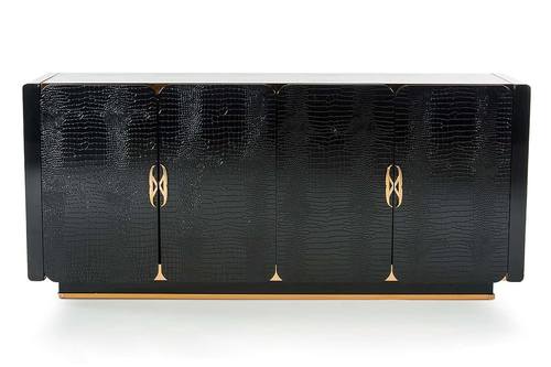 A&X Talin Modern Black Crocodile & Rosegold Buffet by VIG Furniture