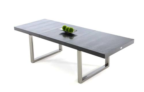 A&X Skyline - Modern Black Crocodile Lacquer Extendable Dining Table by VIG Furniture