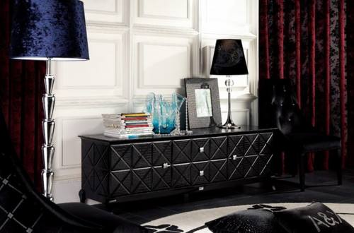 A&X Monte Cristo Black Crocodile Lacquer Entertainment Center by VIG Furniture