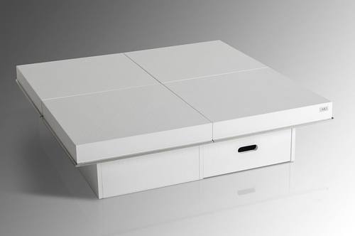 A&X Horizon Modern White Crocodile Coffee Table w/Pull Out Squares by VIG Furniture